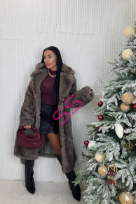 Kožušinová bunda s opaskom MIRANA