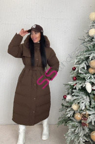 Dlhá bunda s kožušinou a kapucňou NESIA