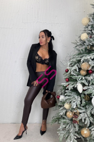 Hnedé kožené legíny kaliopky FABINA