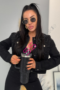 Dámska denim bunda s kamienkami JOHANA