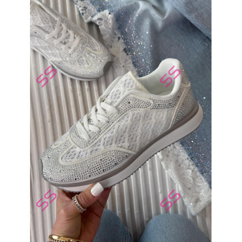 Platformové tenisky zdobené kamienkami NESANA-