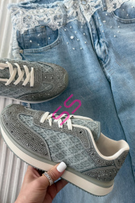 Platformové tenisky zdobené kamienkami NESANA-