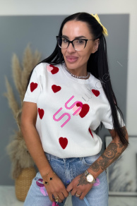 Pletený pulóver so srdiečkami LOVERA