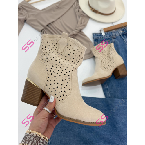 Semišové dierkované jarné čižmy DALVA