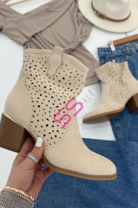 Semišové dierkované jarné čižmy DALVA-