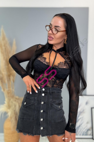 Denimový skort s gombíkmi vpredu NANNY