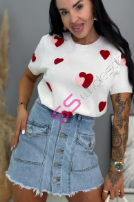 Denimový skort s gombíkmi vpredu NANNY