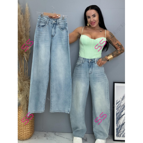 Baggy fit rifle s vysokým pásom 