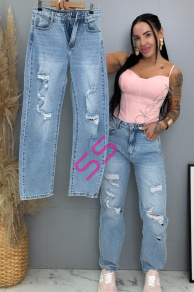 Roztrhané mom fit rifle s vysokým pásom 