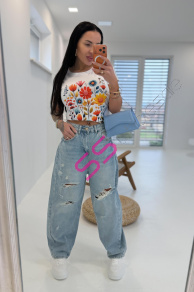 Biele tričko s potlačou BELLA