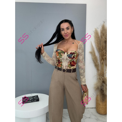 Balónové nohavice s gumeným pásom a opaskom ERINE