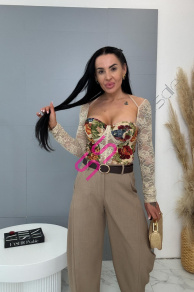 Balónové nohavice s gumeným pásom a opaskom ERINE