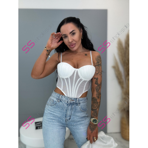 High Waist úplne extra rifle zdobené kamienkami 