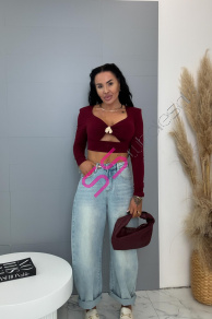 Baggy fit rifle s vysokým pásom 