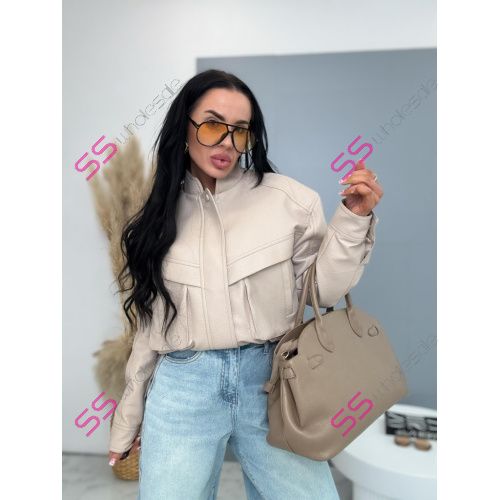 Koženková bunda s vypchávkami NALONA