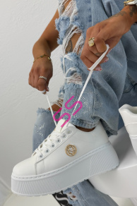 Platformové tenisky so zlatými aplikáciami JANELA-