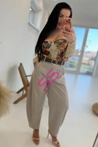 Balónové nohavice s gumeným pásom a opaskom ERINE