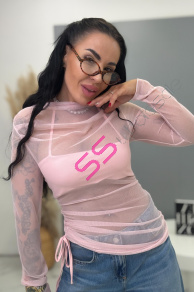 Pink priesvitná blúzka INSPIRE