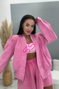 Džínsová bunda na cvoky GREACE