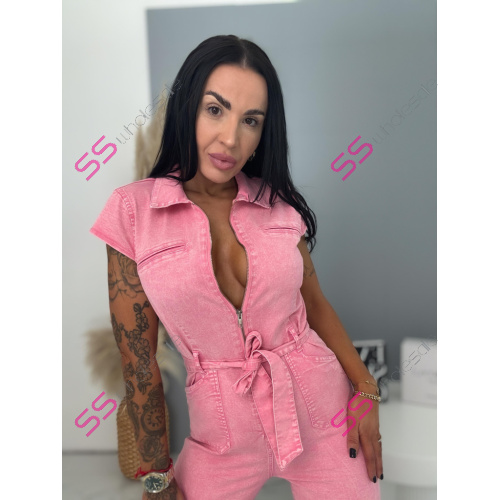 Denim elastický overal s opaskom TILLY