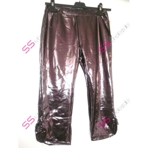 Latex 3/4 BRONZ. legíny / imitácia koža